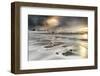 Storm clouds at dawn over waves of the Arctic icy sea, Veines, Kongsfjord-Roberto Moiola-Framed Photographic Print