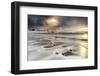 Storm clouds at dawn over waves of the Arctic icy sea, Veines, Kongsfjord-Roberto Moiola-Framed Photographic Print