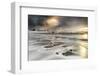 Storm clouds at dawn over waves of the Arctic icy sea, Veines, Kongsfjord-Roberto Moiola-Framed Photographic Print