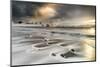 Storm clouds at dawn over waves of the Arctic icy sea, Veines, Kongsfjord-Roberto Moiola-Mounted Photographic Print