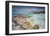 Storm clouds frame the village overlooking the turquoise sea, Santa Teresa di Gallura, Italy-Roberto Moiola-Framed Photographic Print