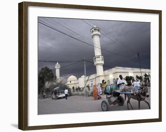 Storm Clouds Gather over a Mosque in the Center of Hargeisa, Capital of Somaliland, Somalia, Africa-Mcconnell Andrew-Framed Photographic Print