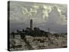 Storm Clouds Hover Over San Francisco's Coit Tower-null-Stretched Canvas