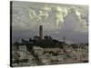 Storm Clouds Hover Over San Francisco's Coit Tower-null-Stretched Canvas