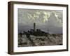 Storm Clouds Hover Over San Francisco's Coit Tower-null-Framed Premium Photographic Print