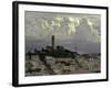 Storm Clouds Hover Over San Francisco's Coit Tower-null-Framed Photographic Print