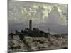 Storm Clouds Hover Over San Francisco's Coit Tower-null-Mounted Photographic Print