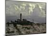Storm Clouds Hover Over San Francisco's Coit Tower-null-Mounted Photographic Print