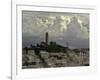 Storm Clouds Hover Over San Francisco's Coit Tower-null-Framed Photographic Print