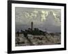 Storm Clouds Hover Over San Francisco's Coit Tower-null-Framed Photographic Print