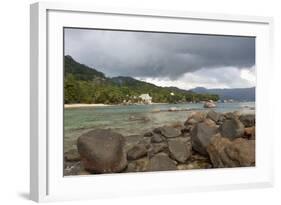 Storm Clouds over Baie Beau Vallon, Mahe, Seychelles, Indian Ocean Islands-Guido Cozzi-Framed Photographic Print