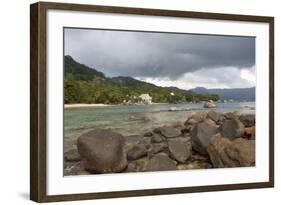 Storm Clouds over Baie Beau Vallon, Mahe, Seychelles, Indian Ocean Islands-Guido Cozzi-Framed Photographic Print
