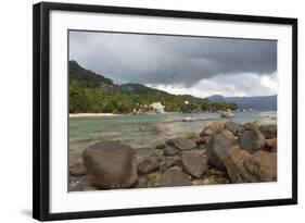 Storm Clouds over Baie Beau Vallon, Mahe, Seychelles, Indian Ocean Islands-Guido Cozzi-Framed Photographic Print