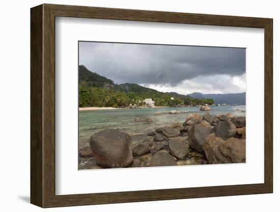 Storm Clouds over Baie Beau Vallon, Mahe, Seychelles, Indian Ocean Islands-Guido Cozzi-Framed Photographic Print