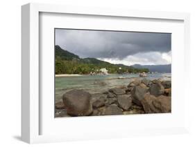 Storm Clouds over Baie Beau Vallon, Mahe, Seychelles, Indian Ocean Islands-Guido Cozzi-Framed Photographic Print