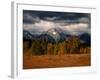 Storm Clouds Over Mountains and Trees, Grand Teton National Park, USA-Carol Polich-Framed Photographic Print