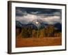 Storm Clouds Over Mountains and Trees, Grand Teton National Park, USA-Carol Polich-Framed Photographic Print