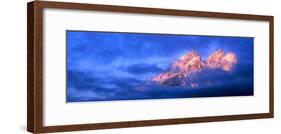 Storm clouds over mountains, Cathedral Group, Teton Range, Grand Teton National Park, Wyoming, USA-Panoramic Images-Framed Photographic Print