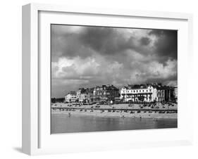 Storm Clouds Over the Promenade and the Beach from the Pier at Southsea Hampshire England-null-Framed Premium Photographic Print