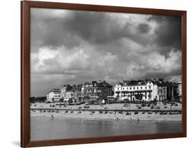 Storm Clouds Over the Promenade and the Beach from the Pier at Southsea Hampshire England-null-Framed Photographic Print