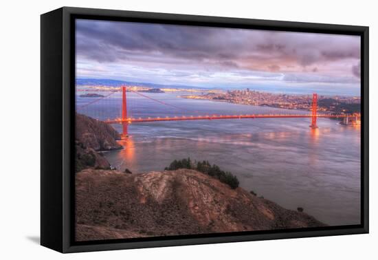 Storm Coming In Over Golden Gate Bridge-Vincent James-Framed Stretched Canvas