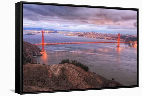 Storm Coming In Over Golden Gate Bridge-Vincent James-Framed Stretched Canvas