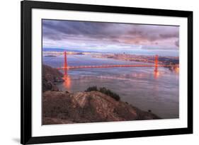 Storm Coming In Over Golden Gate Bridge-Vincent James-Framed Photographic Print