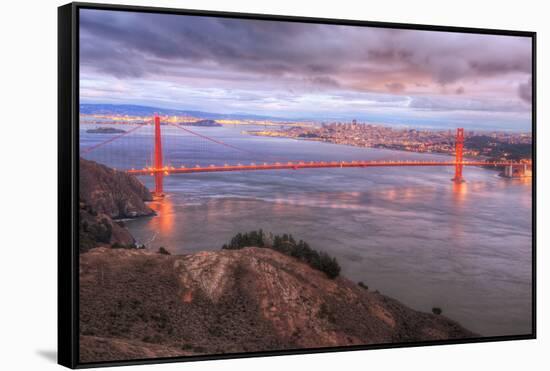 Storm Coming In Over Golden Gate Bridge-Vincent James-Framed Stretched Canvas