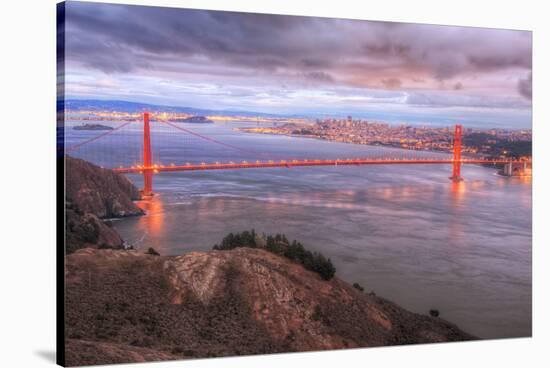 Storm Coming In Over Golden Gate Bridge-Vincent James-Stretched Canvas