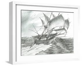 Storm Creators Gulf of Oman, 2022, (ink and pencil on paper)-Vincent Alexander Booth-Framed Giclee Print