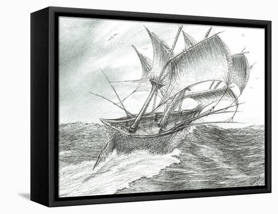 Storm Creators Gulf of Oman, 2022, (ink and pencil on paper)-Vincent Alexander Booth-Framed Stretched Canvas