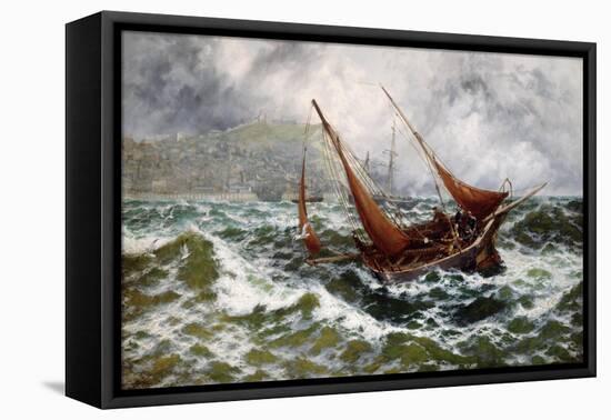 Storm Driven Off Scarborough-Thomas Rose Miles-Framed Stretched Canvas