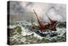 Storm Driven Off Scarborough-Thomas Rose Miles-Stretched Canvas