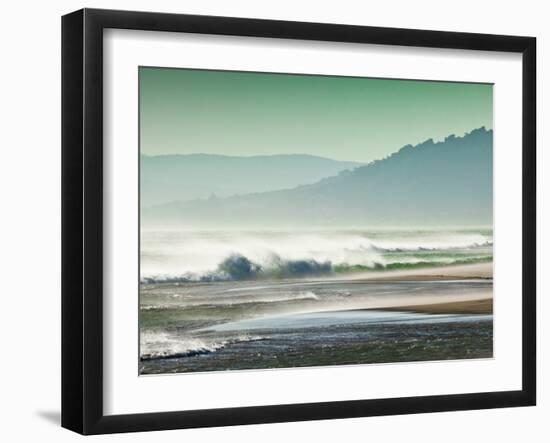 Storm Force Levante Winds Blowing Tops of Waves, Estrecho Natural Park, Los Lanses Beach, Spain-Giles Bracher-Framed Premium Photographic Print