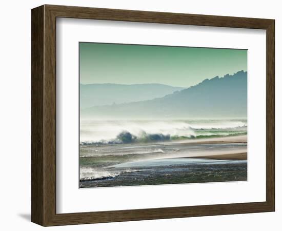 Storm Force Levante Winds Blowing Tops of Waves, Estrecho Natural Park, Los Lanses Beach, Spain-Giles Bracher-Framed Photographic Print