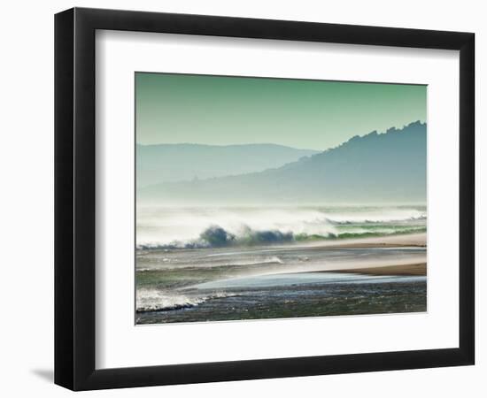 Storm Force Levante Winds Blowing Tops of Waves, Estrecho Natural Park, Los Lanses Beach, Spain-Giles Bracher-Framed Photographic Print