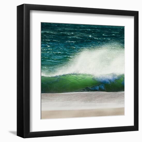 Storm Force Levante Winds Blowing Tops of Waves, Estrecho Natural Park, Los Lanses Beach, Spain-Giles Bracher-Framed Premium Photographic Print