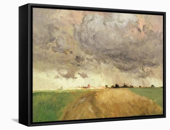 Storm in Delft-Fritz Thaulow-Framed Stretched Canvas