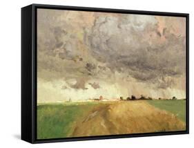 Storm in Delft-Fritz Thaulow-Framed Stretched Canvas