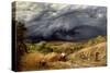 Storm in Harvest, 1856-John Linnell-Stretched Canvas