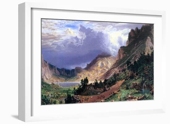 Storm in the Rockies, Mt. Rosalie-Albert Bierstadt-Framed Art Print