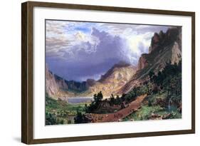 Storm in the Rockies, Mt. Rosalie-Albert Bierstadt-Framed Art Print