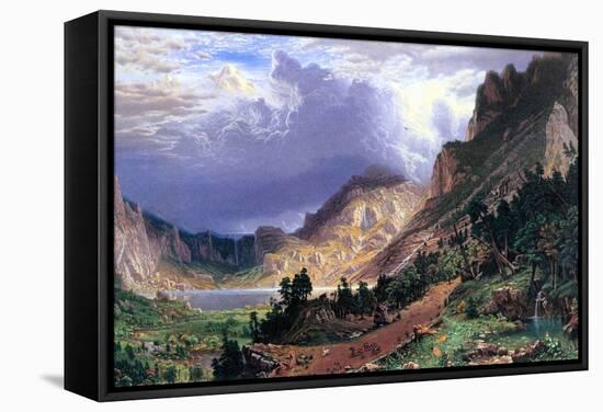 Storm in the Rockies, Mt. Rosalie-Albert Bierstadt-Framed Stretched Canvas