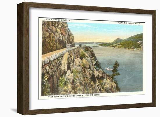 Storm King Highway, Hudson River, New York-null-Framed Art Print