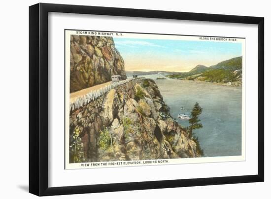 Storm King Highway, Hudson River, New York-null-Framed Art Print