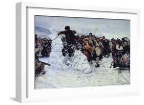 Storm of Snow Fortress, 1891-Vasili Ivanovich Surikov-Framed Giclee Print