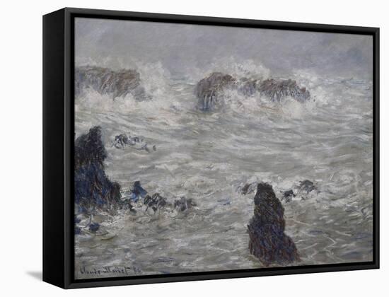 Storm off Belle-Ile-Claude Monet-Framed Stretched Canvas