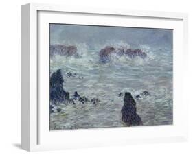 Storm, off the Coast of Belle-Ile, 1886-Claude Monet-Framed Giclee Print