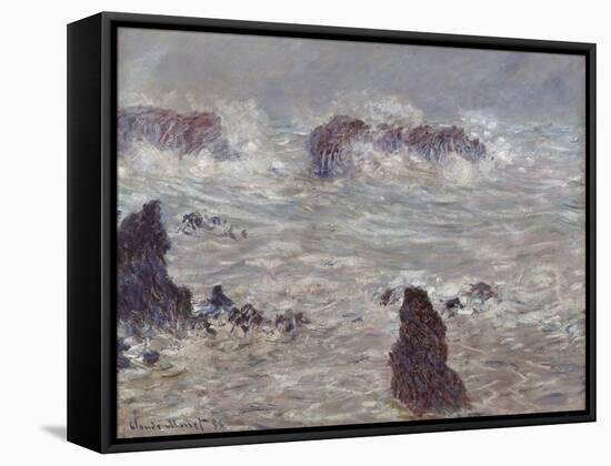 Storm, Off the Coast of Belle-Ile, 1886-Claude Monet-Framed Stretched Canvas