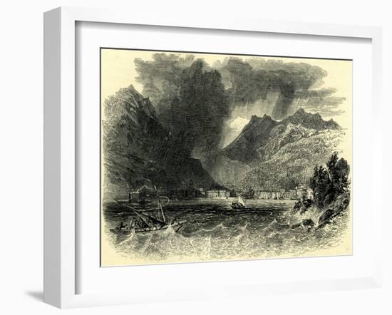 Storm on Lake Como Italy-null-Framed Giclee Print